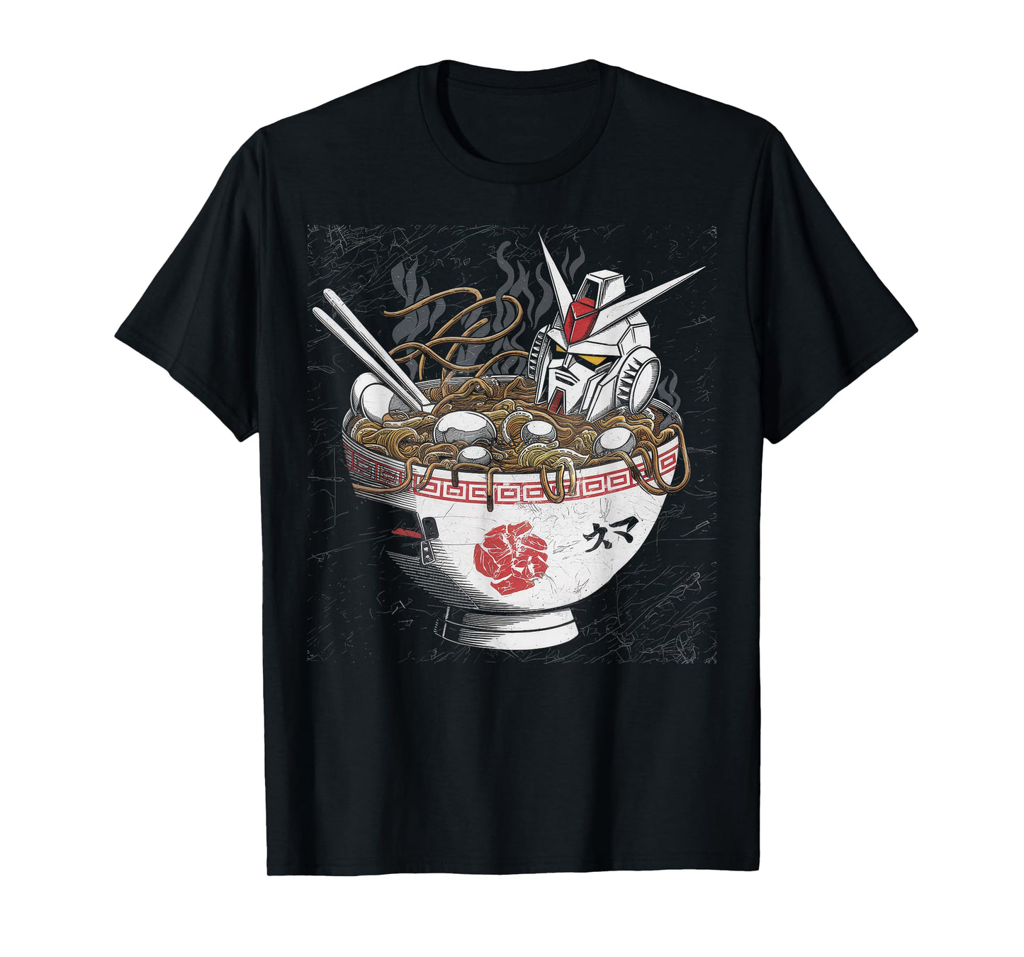 Mecha Tshirt Japanese Mecha Robot Head Anime Art Ukiyo-E T-Shirt