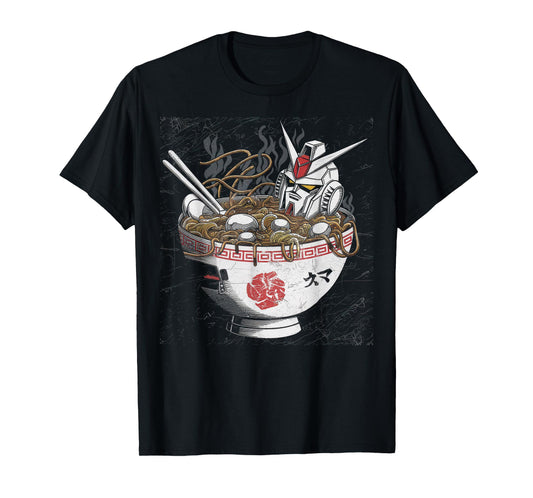 Mecha Tshirt Japanese Mecha Robot Head Anime Art Ukiyo-E T-Shirt