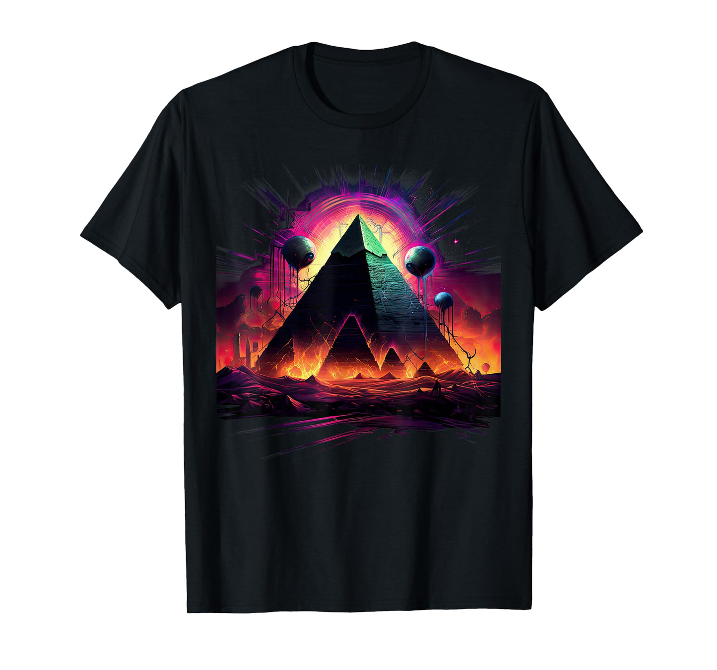 Aliens UFO Egyptian Pyramids | Science Fiction Alien T-Shirt