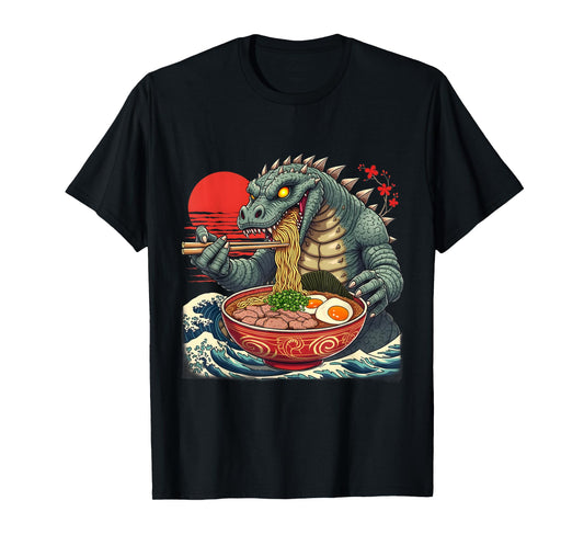 Kaiju Noodles Japanese Ramen Art Design T-Shirt