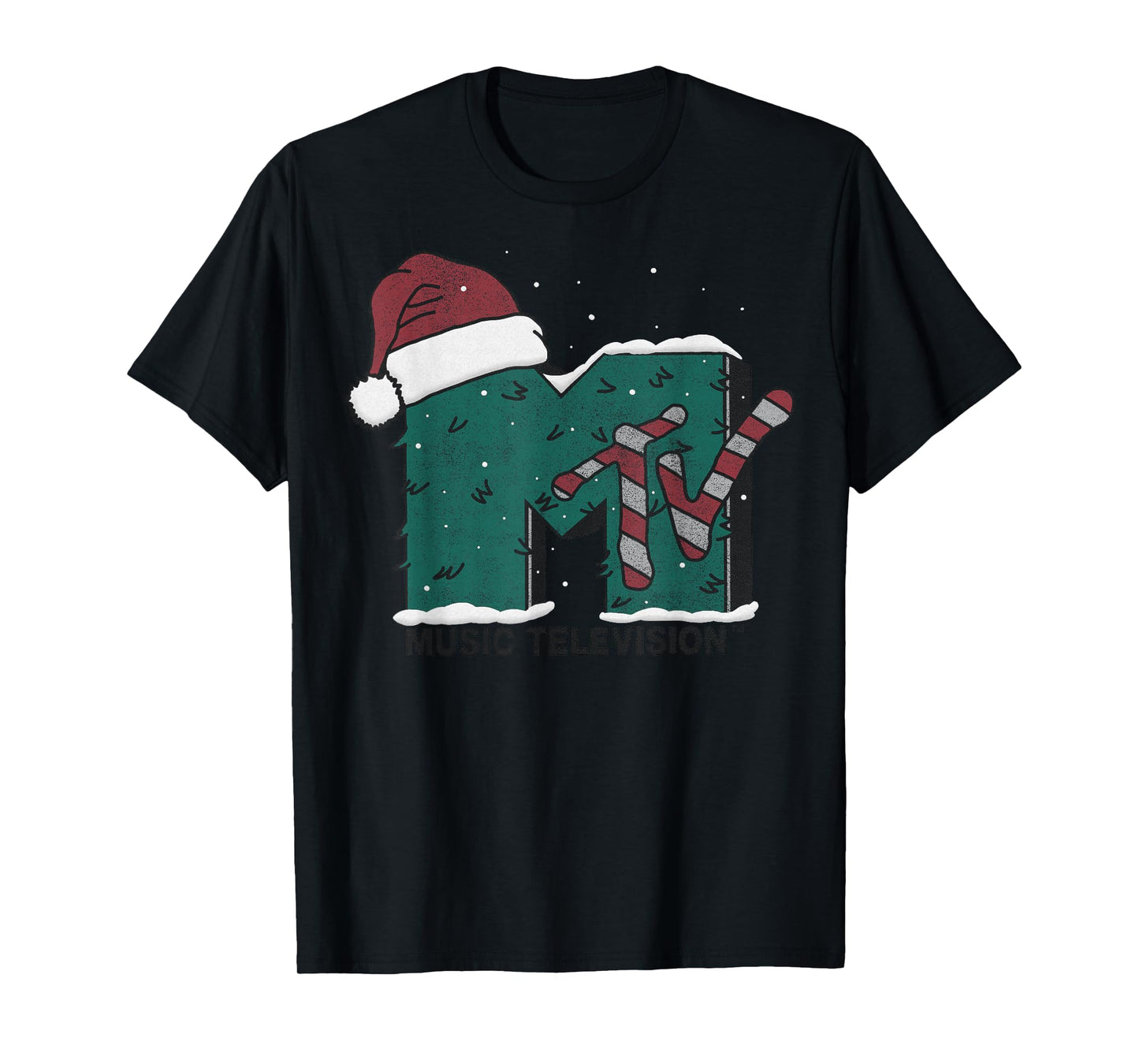 MTV Music Television Candy Cane Christmas T-Shirt