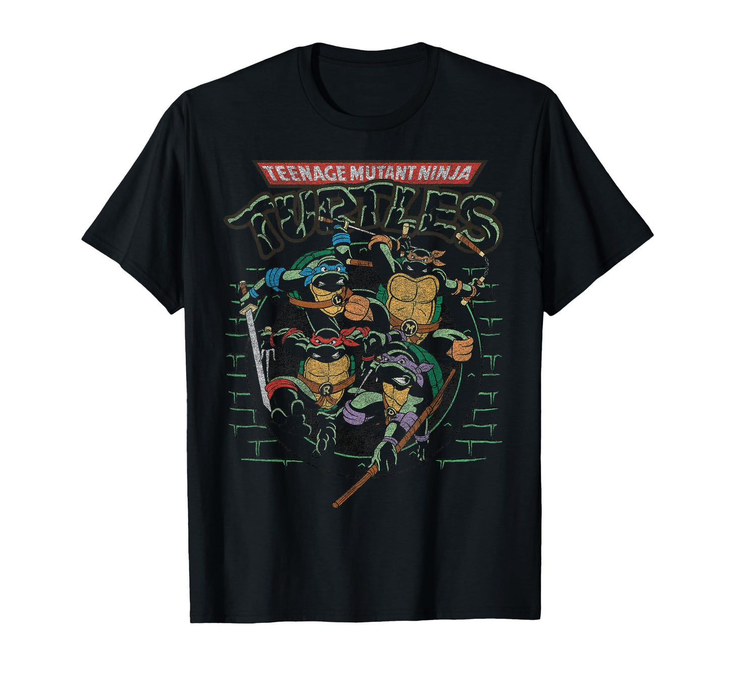 TMNT Ninja Turtles Action Shot All Characters T-Shirt