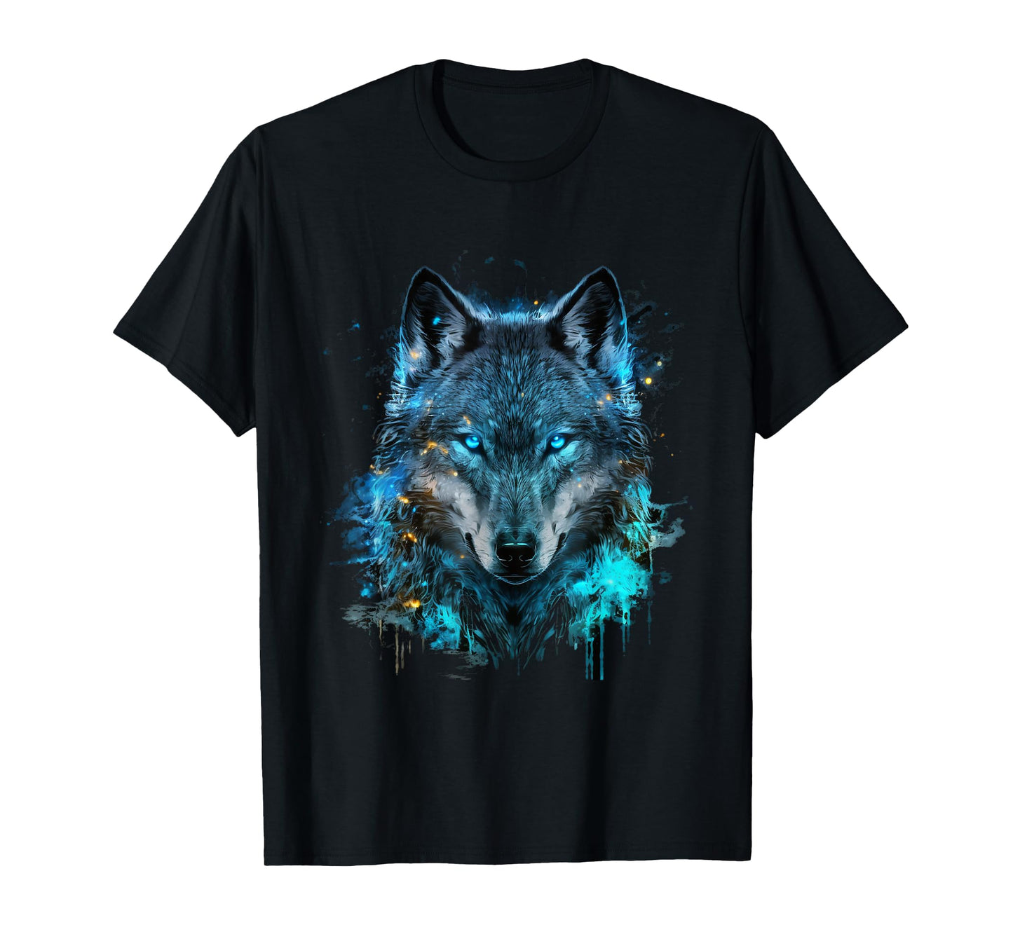 Wolf Art Abstract Wolf Face Wolves Animal Wolf Lover T-Shirt