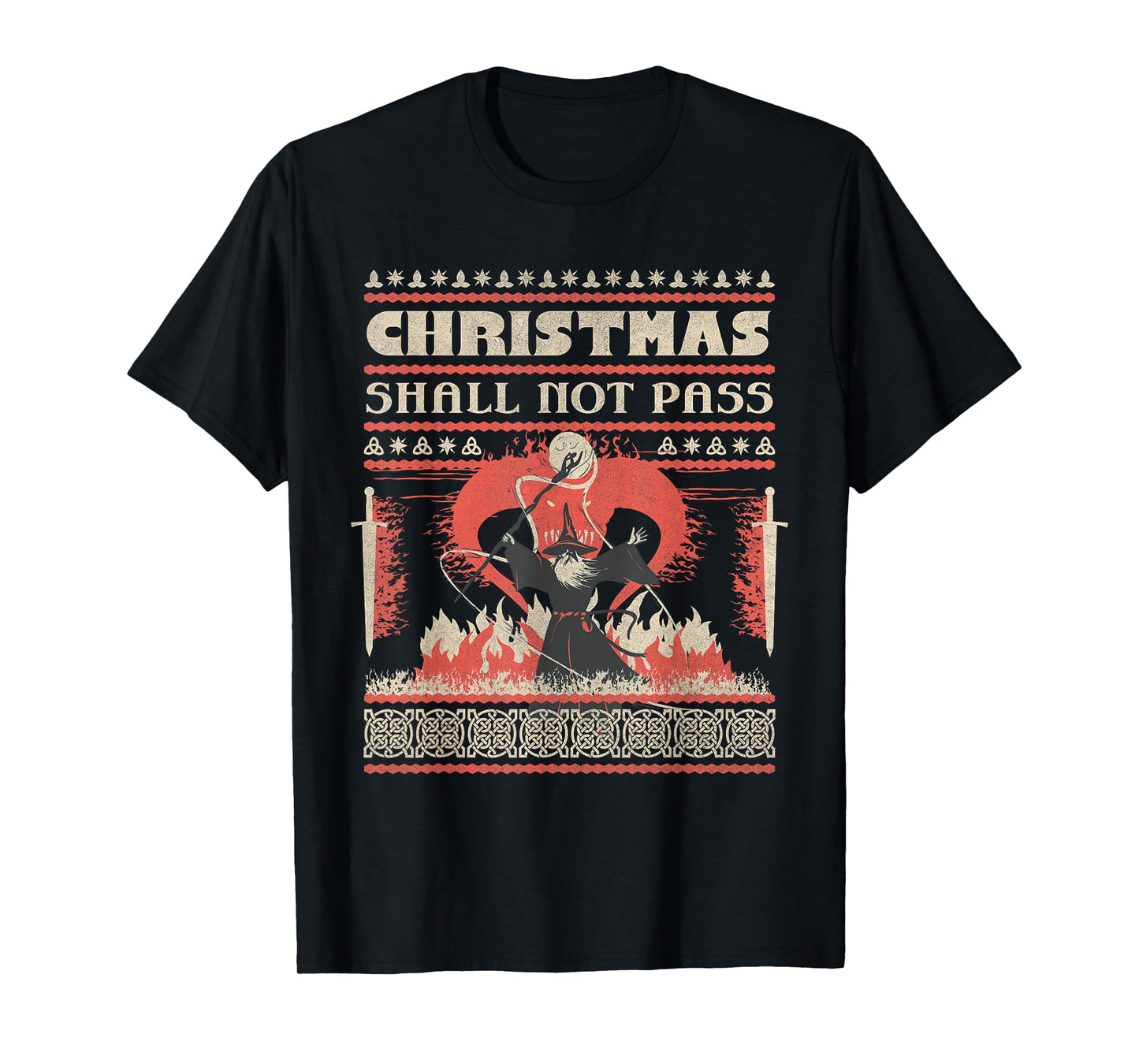 Funny Christmas Shall Not Pass My Ugly X-Mas Sweater Costume T-Shirt