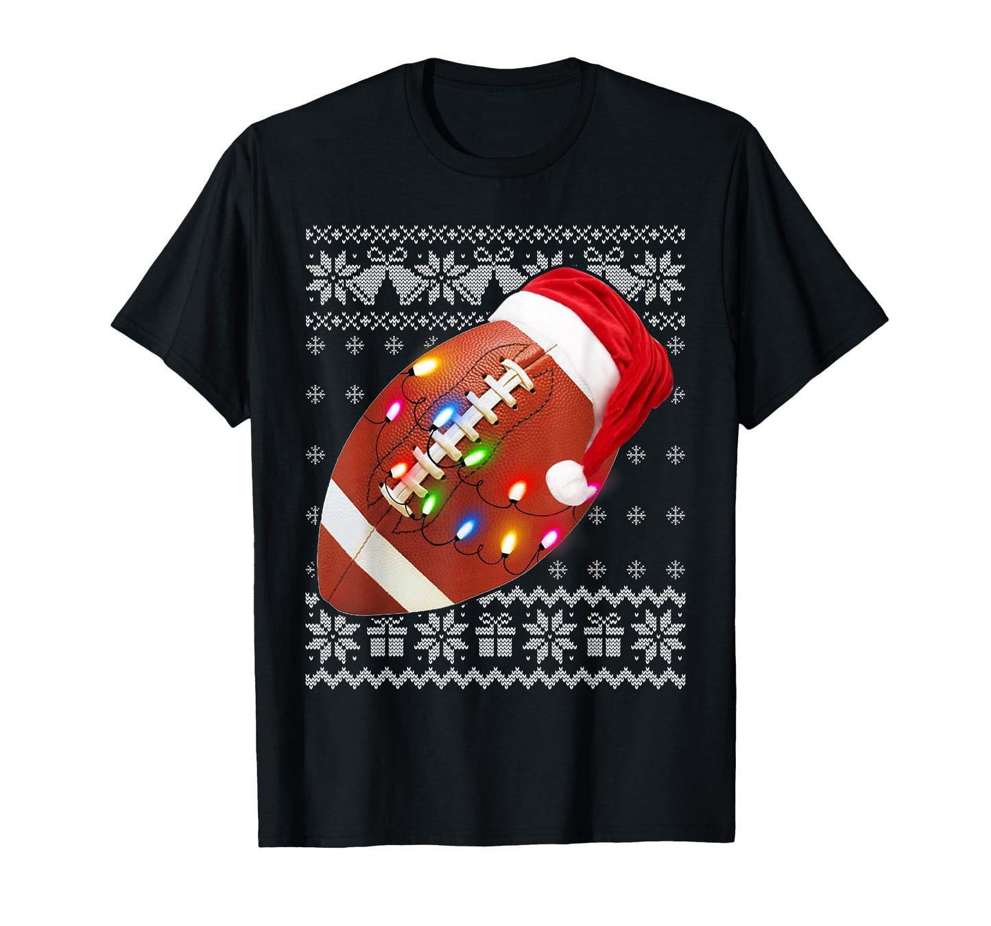Football Christmas Shirt Funny Ugly Christmas Sweater T-Shirt