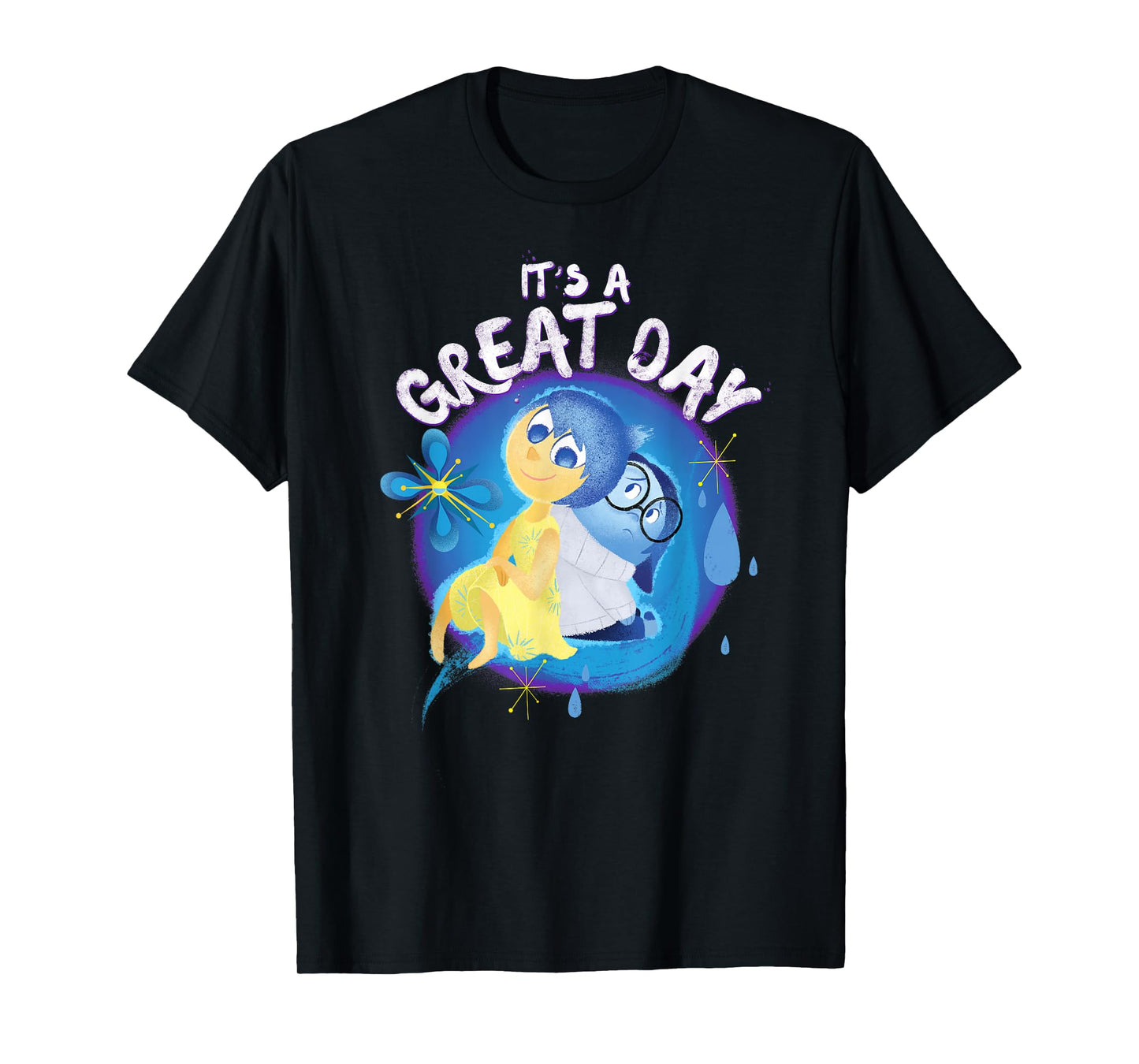 Disney Pixar Inside Out Great Day Joy & Sadness Portrait T-Shirt