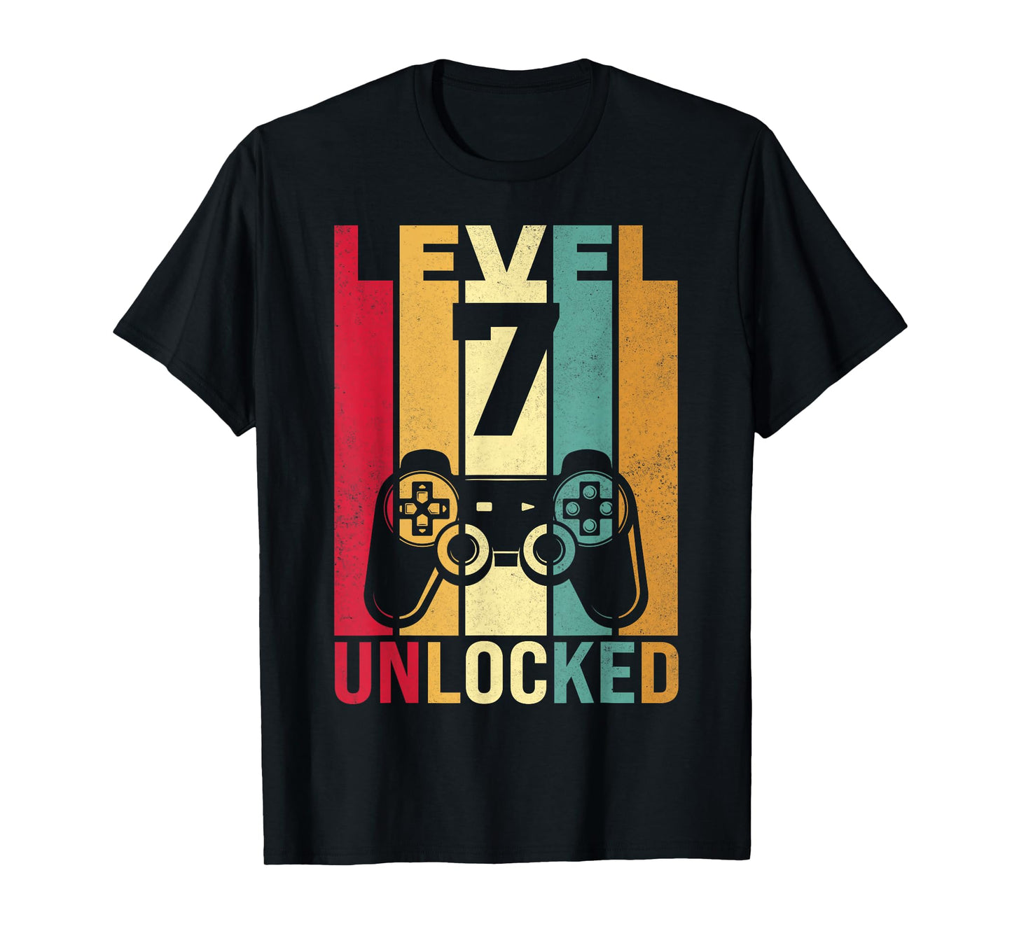 Seven 7yr 7 Birthday Boy Son Funny Gamer 7th Years Old T-Shirt