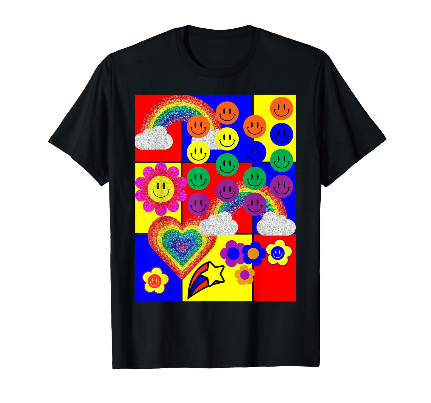 Kidcore Flower Heart Faces T-Shirt