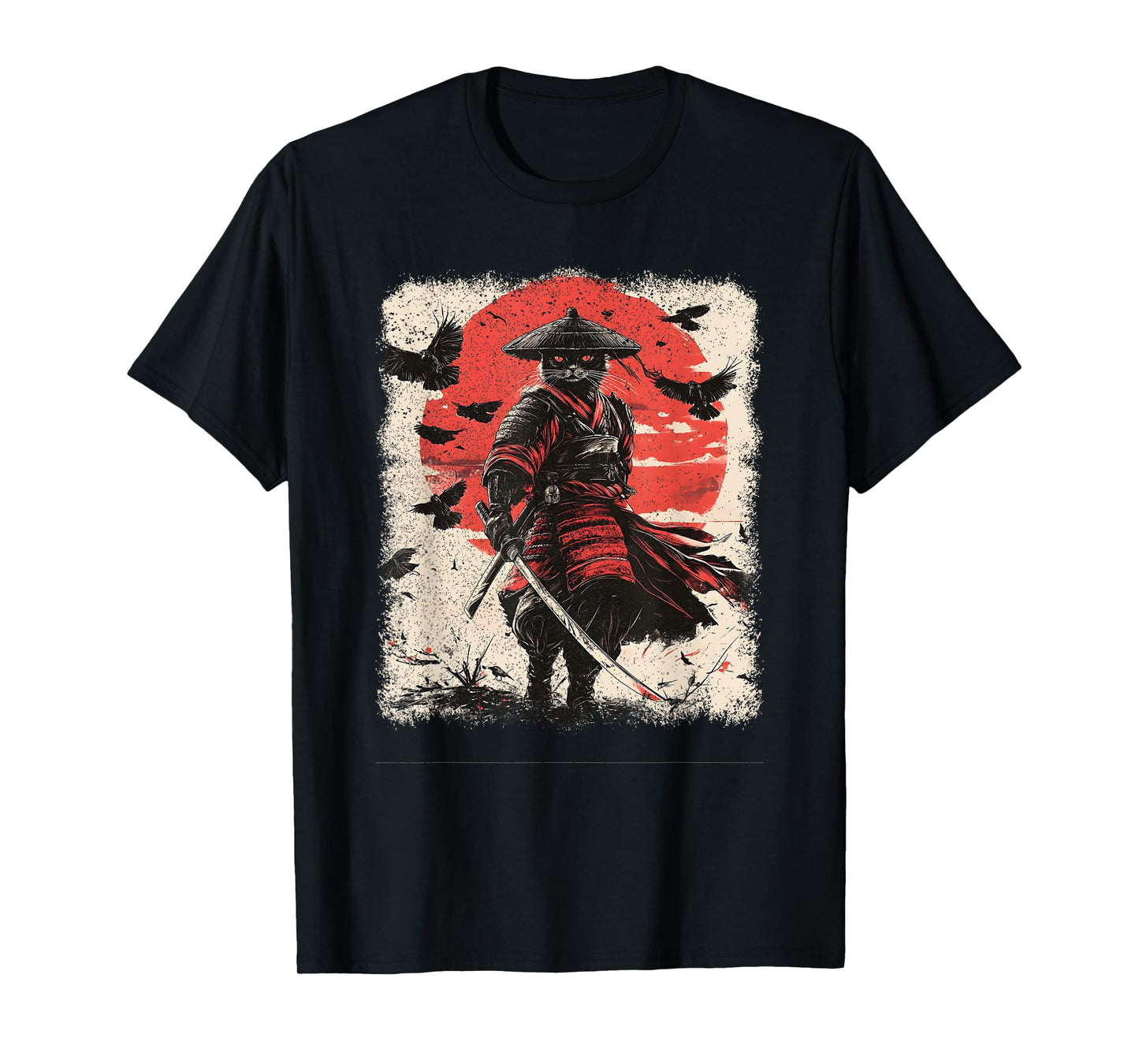 Samurai Cat, Vintage Japanese Warrior Art | Anime & Samurai T-Shirt