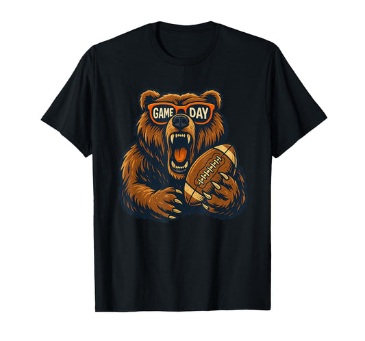 Funny Football Bear Game Day Vintage Shirt Fans T-Shirt