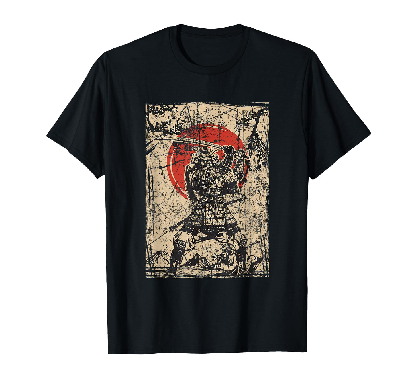 Japanese Culture red moon Samurai Warrior bushido code T-Shirt