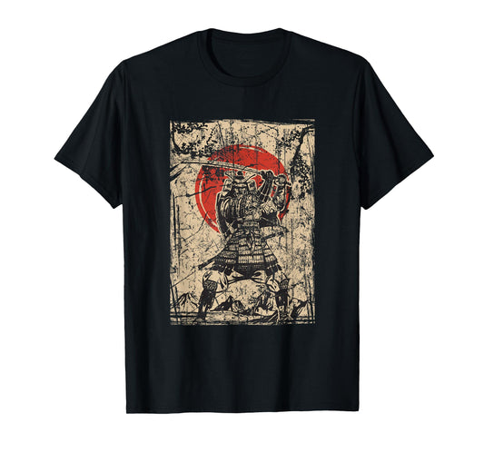 Japanese Culture red moon Samurai Warrior bushido code T-Shirt