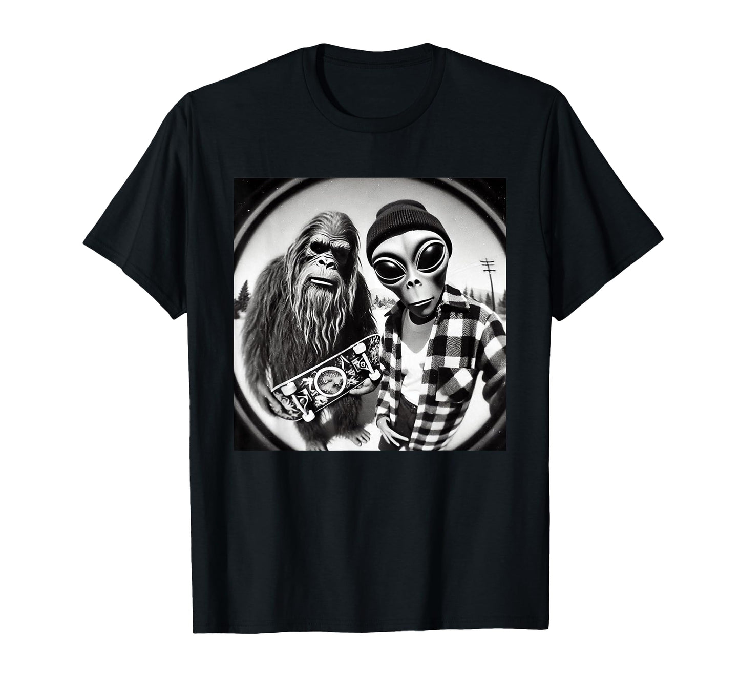 90s Grunge Funny Bigfoot Vintage Rock N Roll Alien Sasquatch T-Shirt