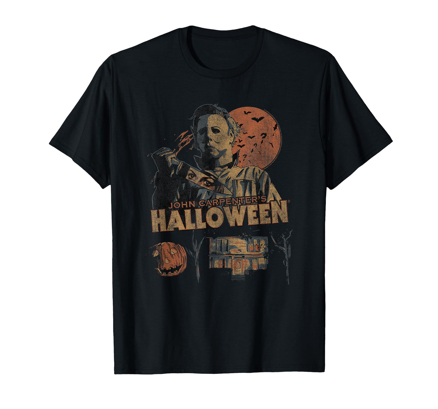 Halloween Vintage Fall Inspired Collage Retro Horror Movie T-Shirt