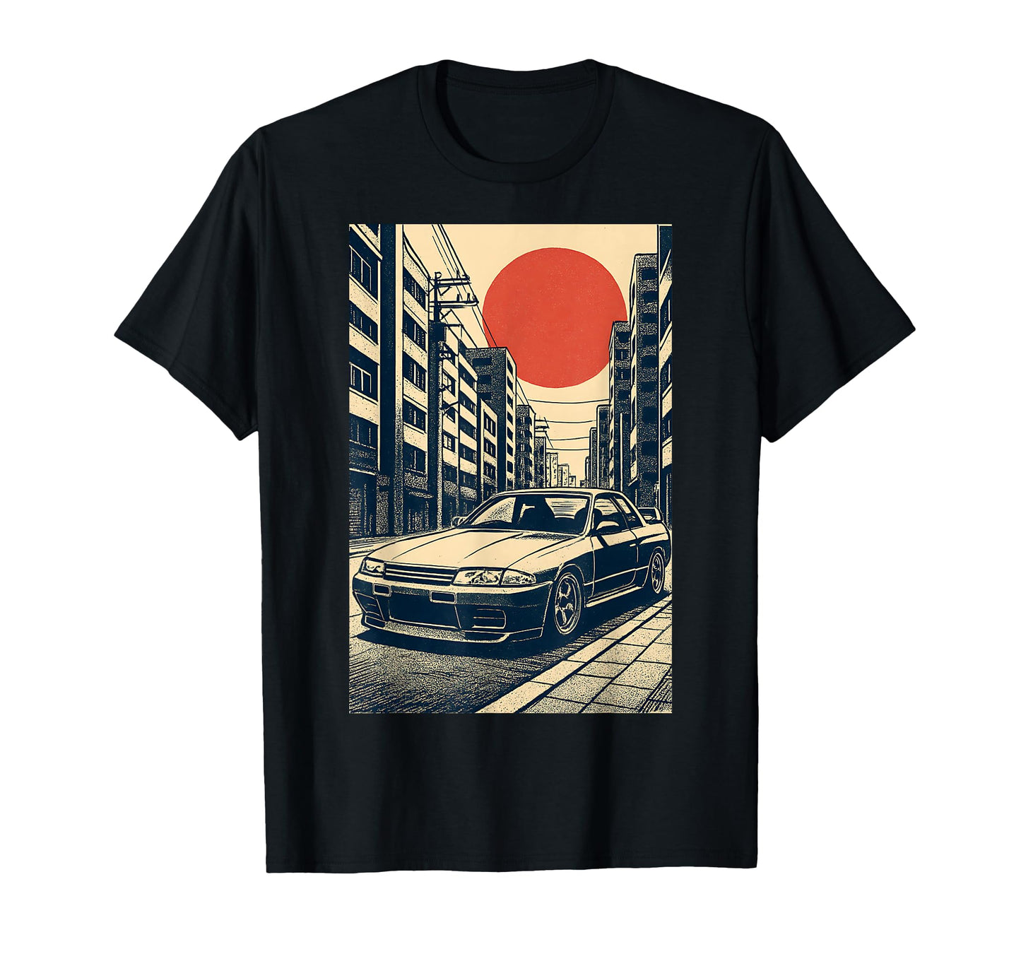 Japanese Cars Retro JDM Street Scene Tuner Car Art T-Shirt