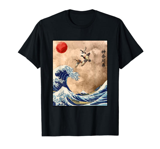 Cool The Great Wave Off Kanagawa Japanese Samurai Artwork T-Shirt