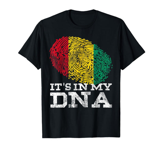It's In My DNA Guinean Gifts Proud Afro Guinea-Conakry Flag T-Shirt