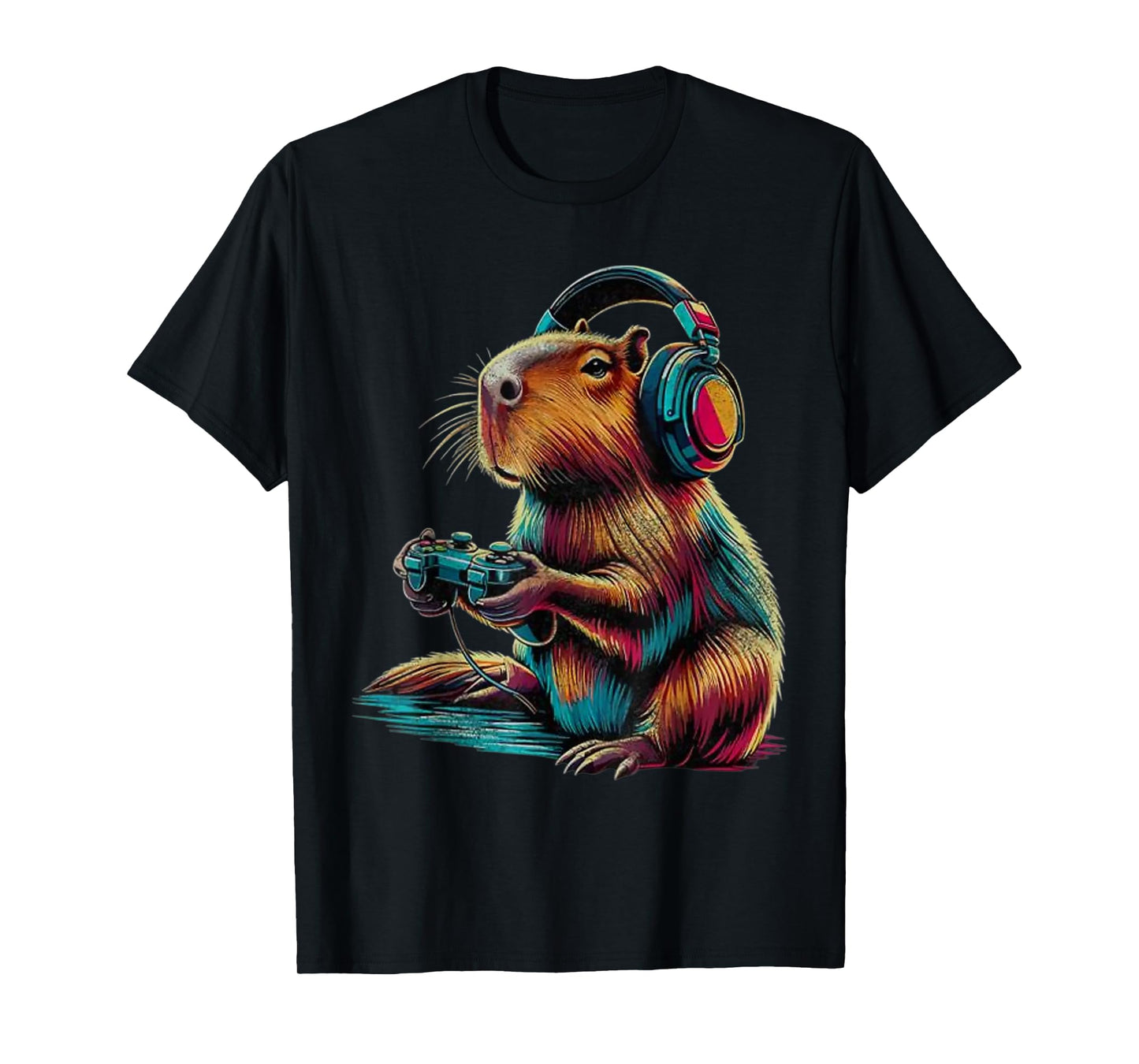Gaming Capybara Cool Gamer Capy Rodent Men Boys Kids Youth T-Shirt