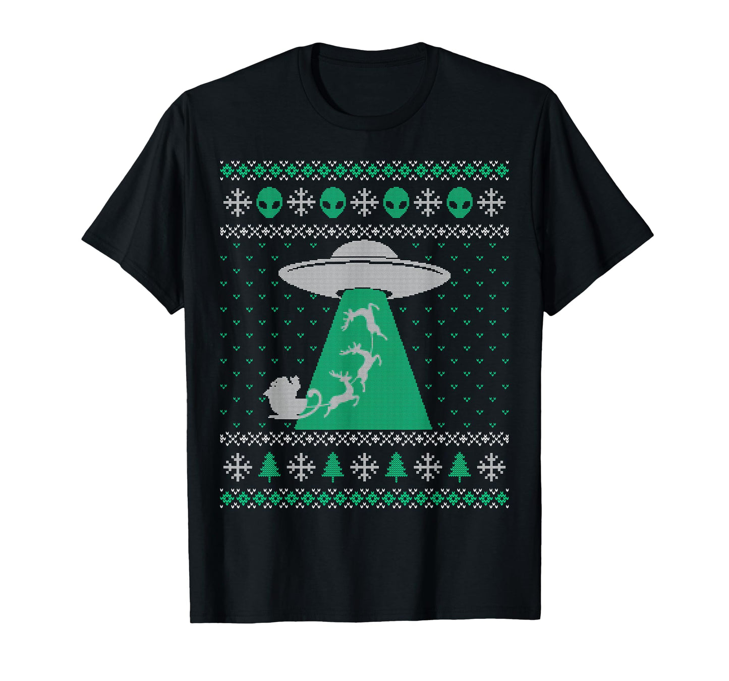 Ufo ugly Christmas sweater, alien santa ugly xmas sweater T-Shirt
