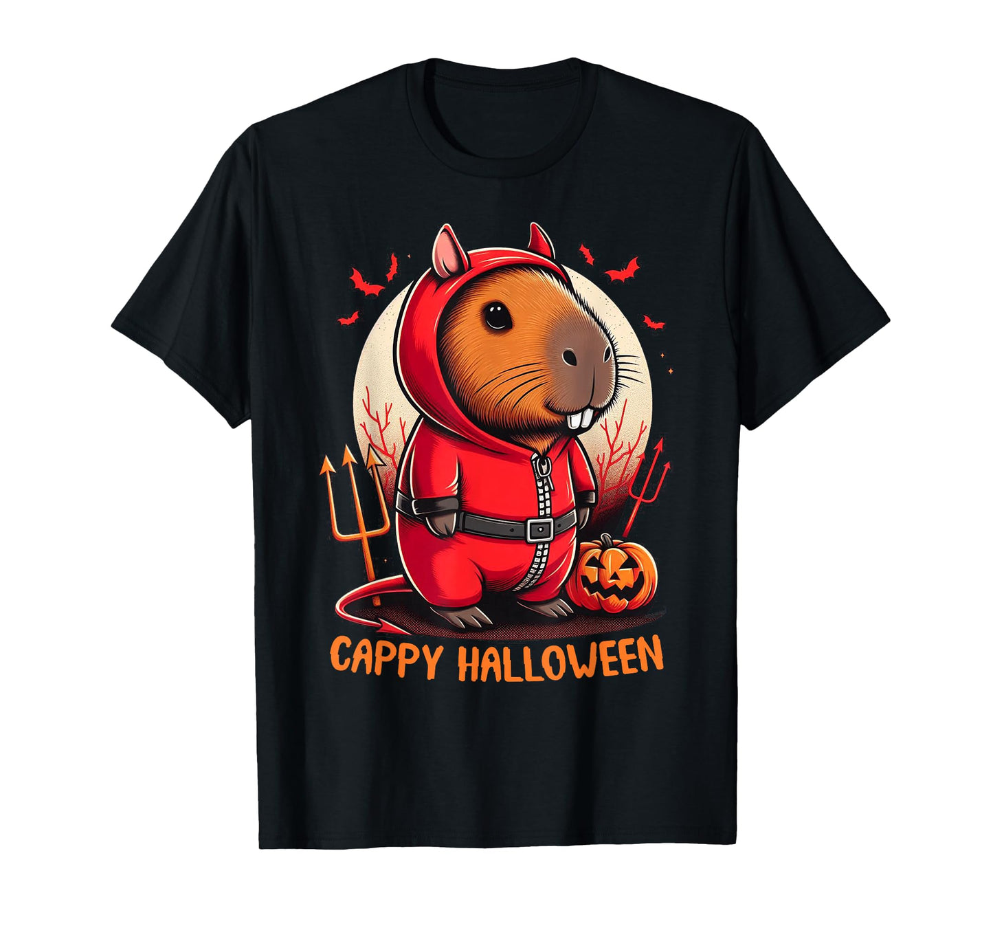 Cappy Halloween Cute Capybara Baby Devil Costume Lucifer T-Shirt
