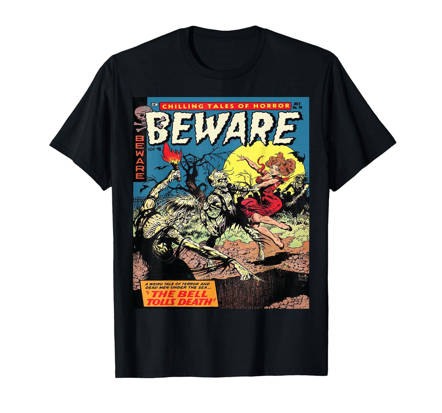 Halloween Horror Vintage Zombie Comic Book Retro Scary Funny T-Shirt