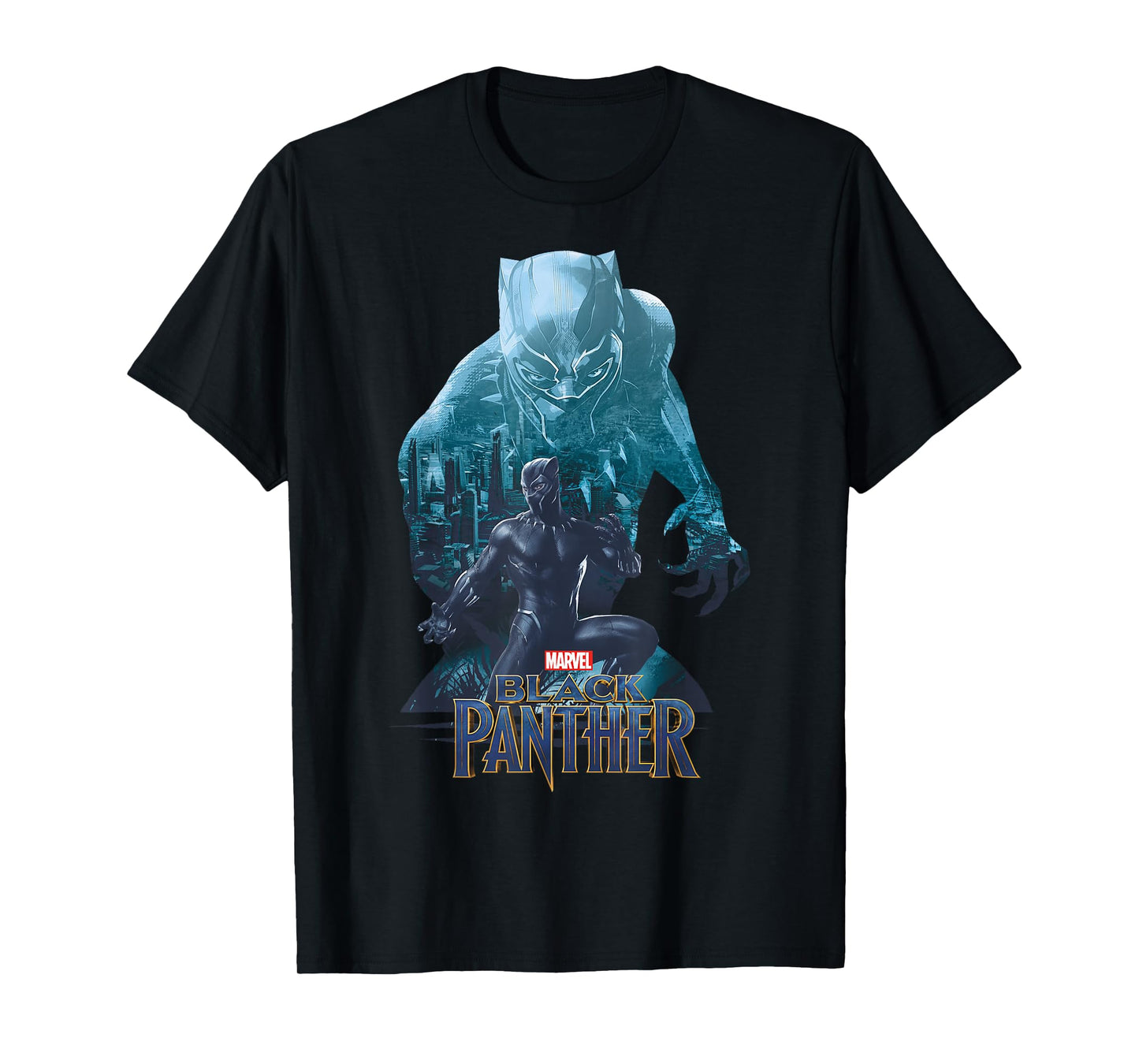 Marvel Black Panther Movie Wakanda City Silhouette T-Shirt T-Shirt