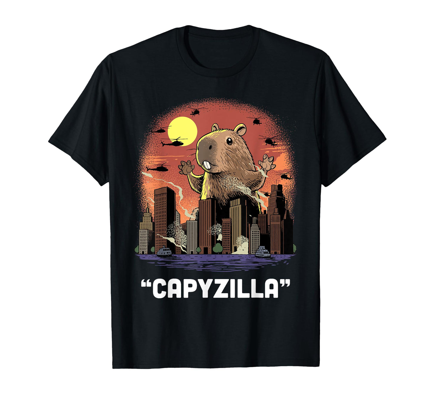Capybara Shirt Funny Kaiju Caybara Monster Rodent Capyzilla T-Shirt