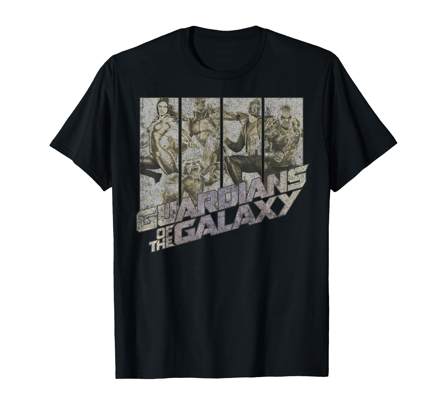 Marvel Guardians of The Galaxy Group Shot Distressed Panels T-Shirt