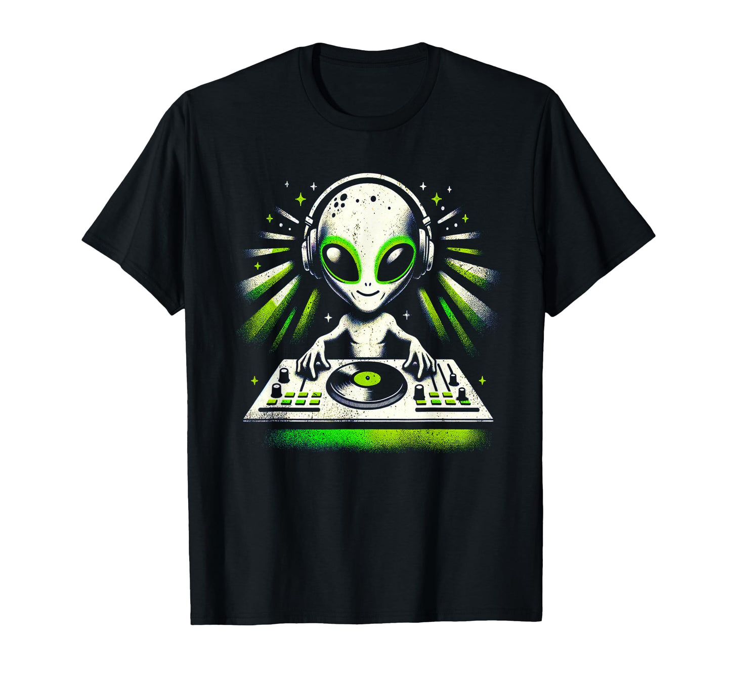 Alien DJ Music Mixer Fun Extraterrestrial Music Lover Shirt T-Shirt