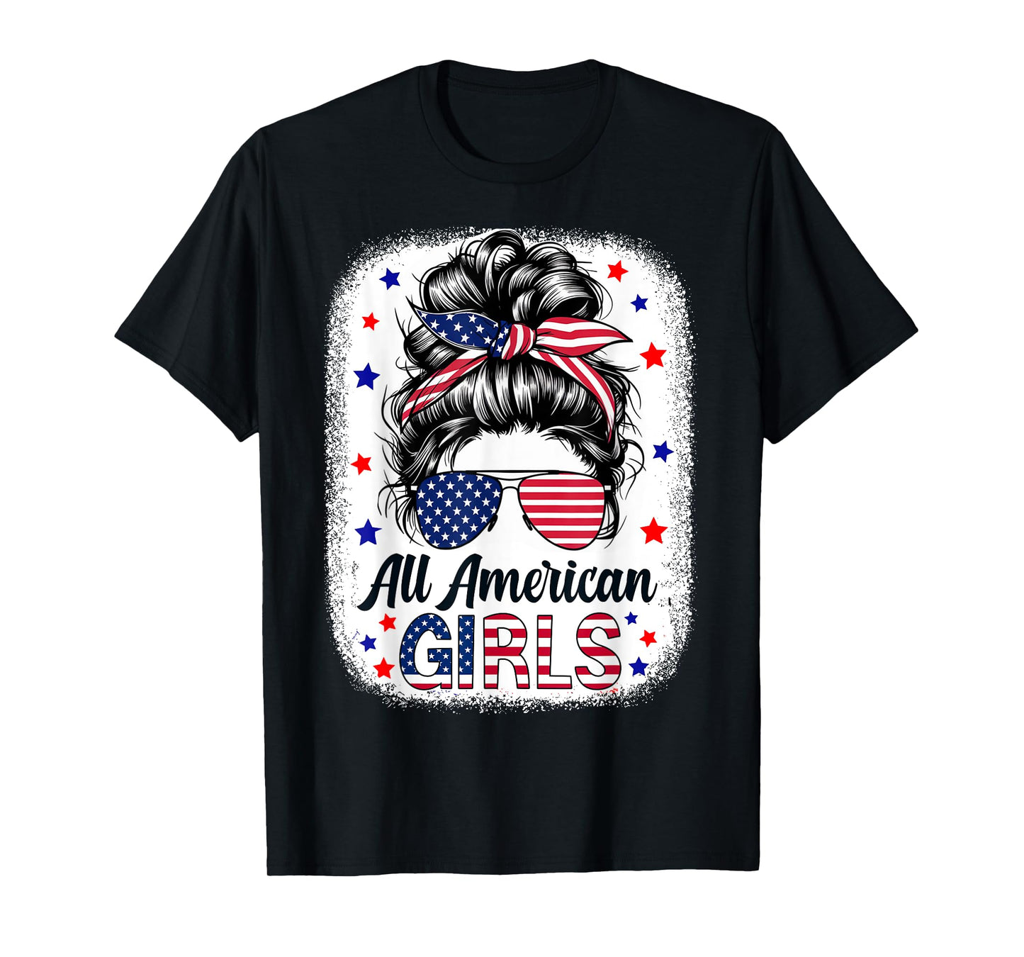 All American Girls USA Flag Patriot Women 4th July Girls T-Shirt
