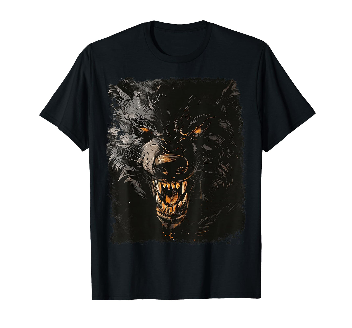 Halloween Design Black Werewolf T-Shirt