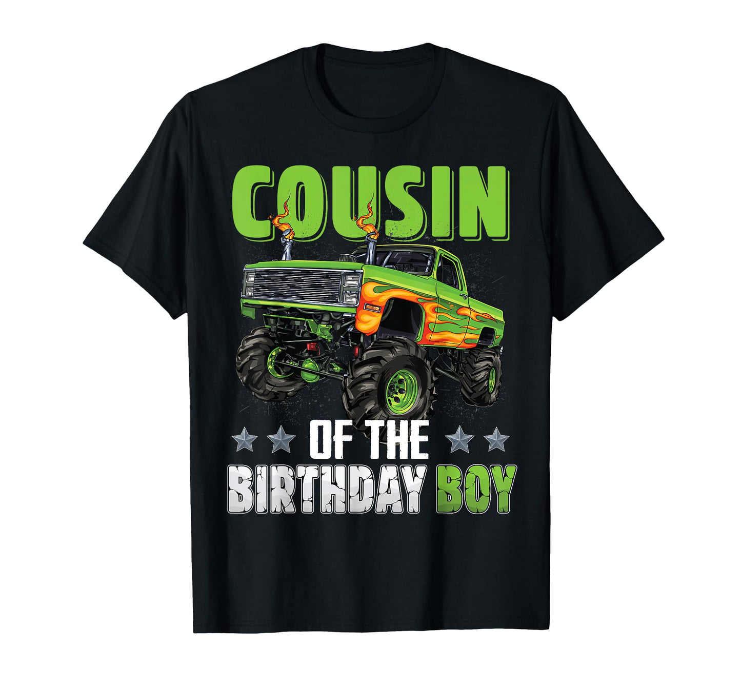 Cousin of Birthday Boy Monster Truck Car Family Matching T-Shirt