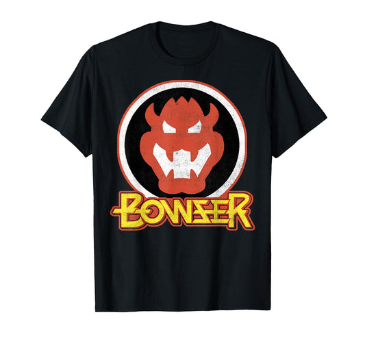 Super Mario Bowser Retro Portrait Graphic T-Shirt T-Shirt