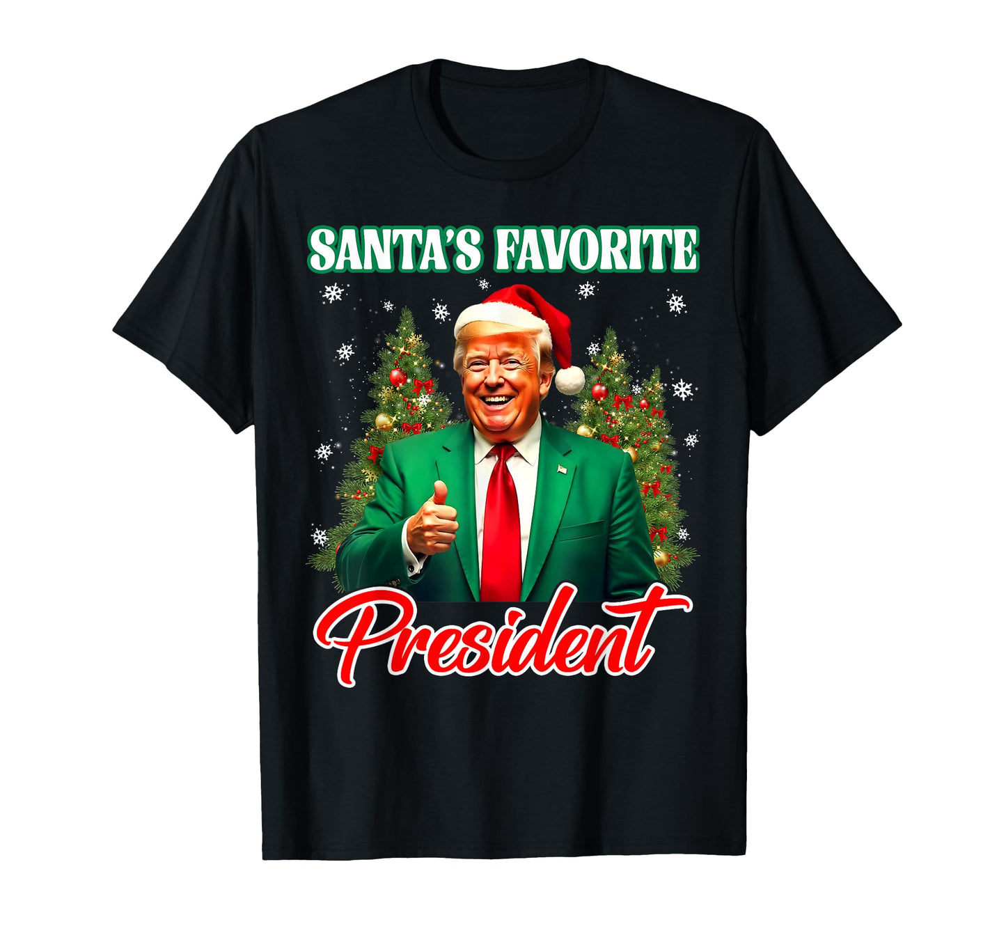 Santa's Favorite President 2025 Merry Christmas Pajama Trump T-Shirt
