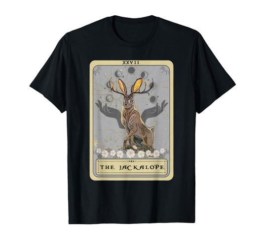 Jackalope Hat Tarot Card Monster Legend Cryptid Cryptidcore T-Shirt