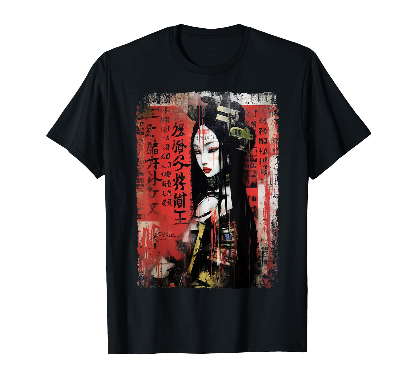 Hip Hop Y2K Vintage Hipster Edgy Urban Streetwear Geisha T-Shirt