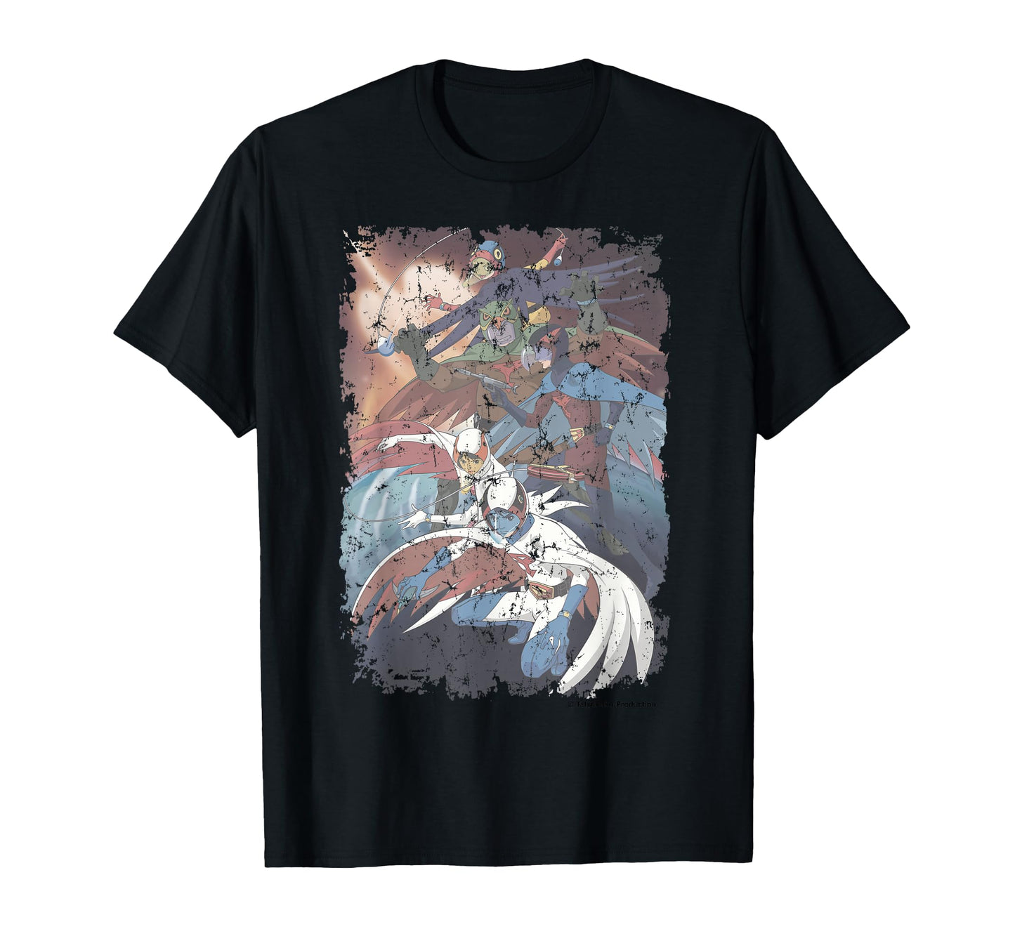 Manga Gatchaman Poster Planet Distressed T-Shirt