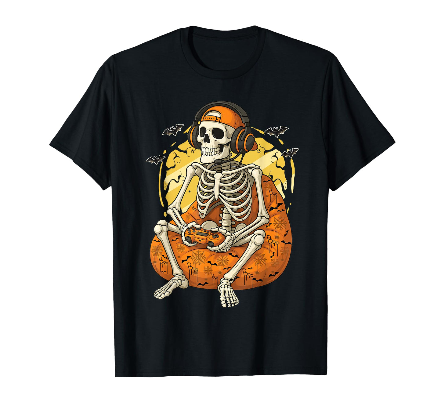 Skeleton Gamer Funny Video Gaming Halloween Boys Men Kids T-Shirt