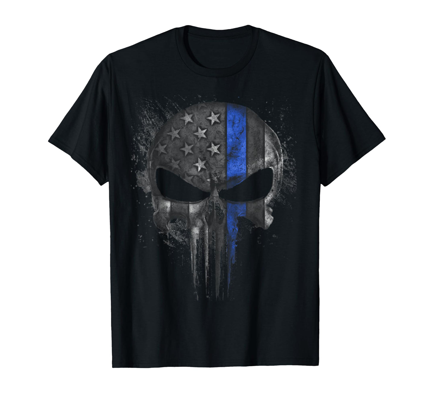 Thin Blue Line Skull T-Shirt