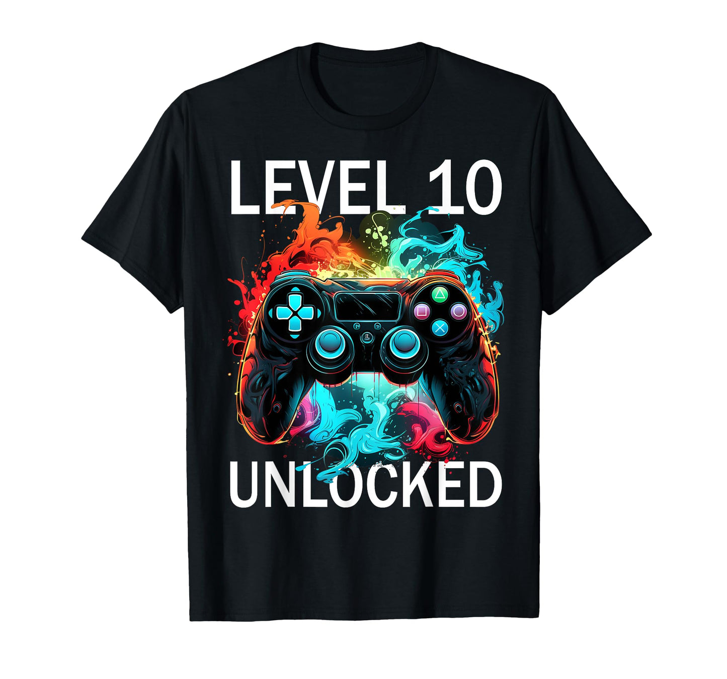 Kids Level 10 Unlocked Video Gamer Retro 10th Birthday Game T-Shirt