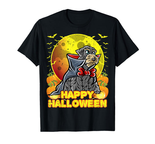 Miniature Schnauzer Happy Halloween Costume Vampire T-Shirt
