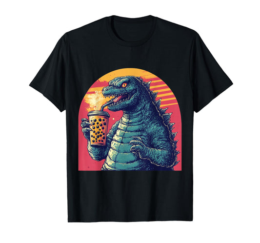 Kaiju Drinking Boba Tea Japanese Anime T-Shirt