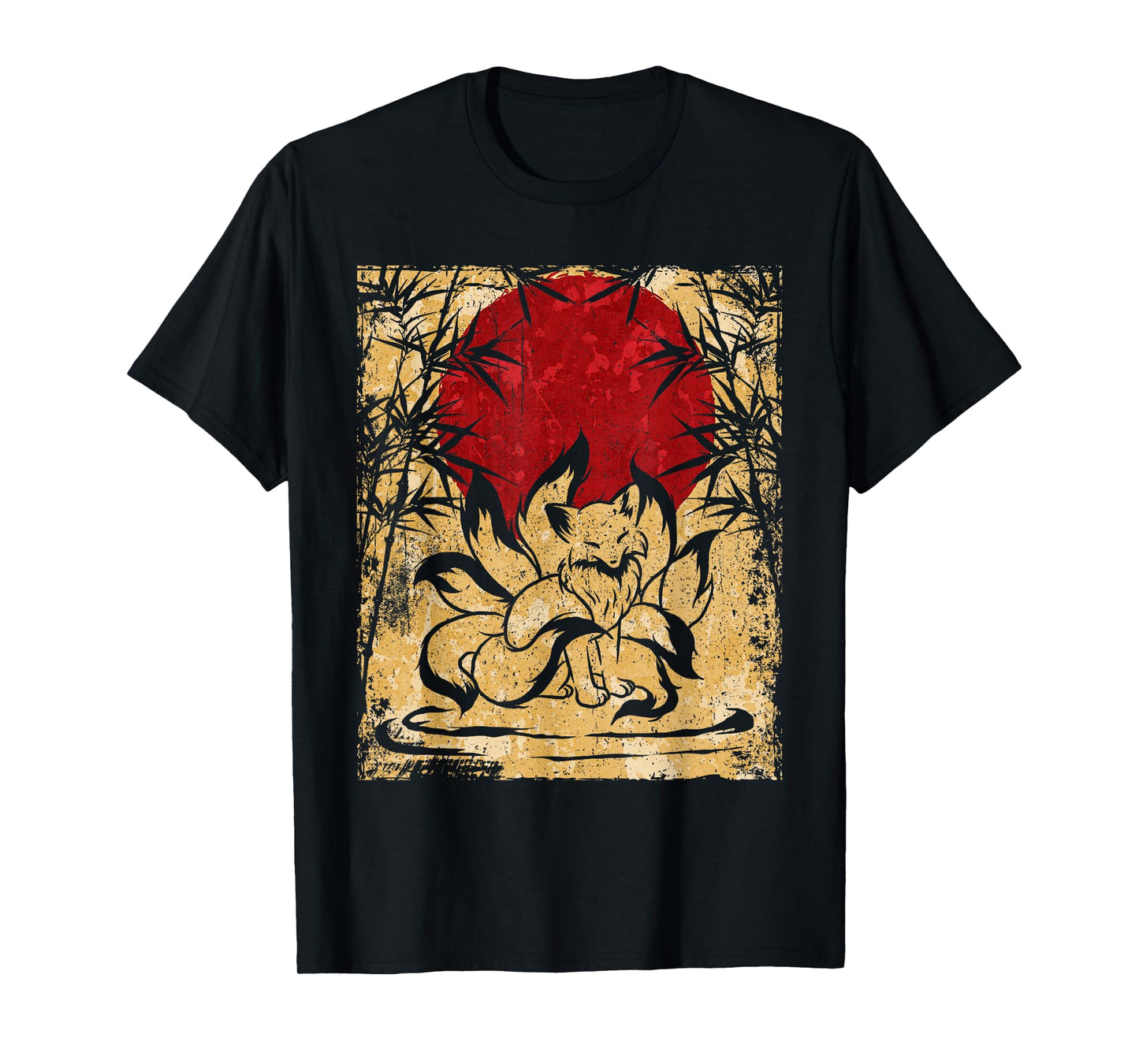 Nine-tailed fox Japanese retro art T-Shirt