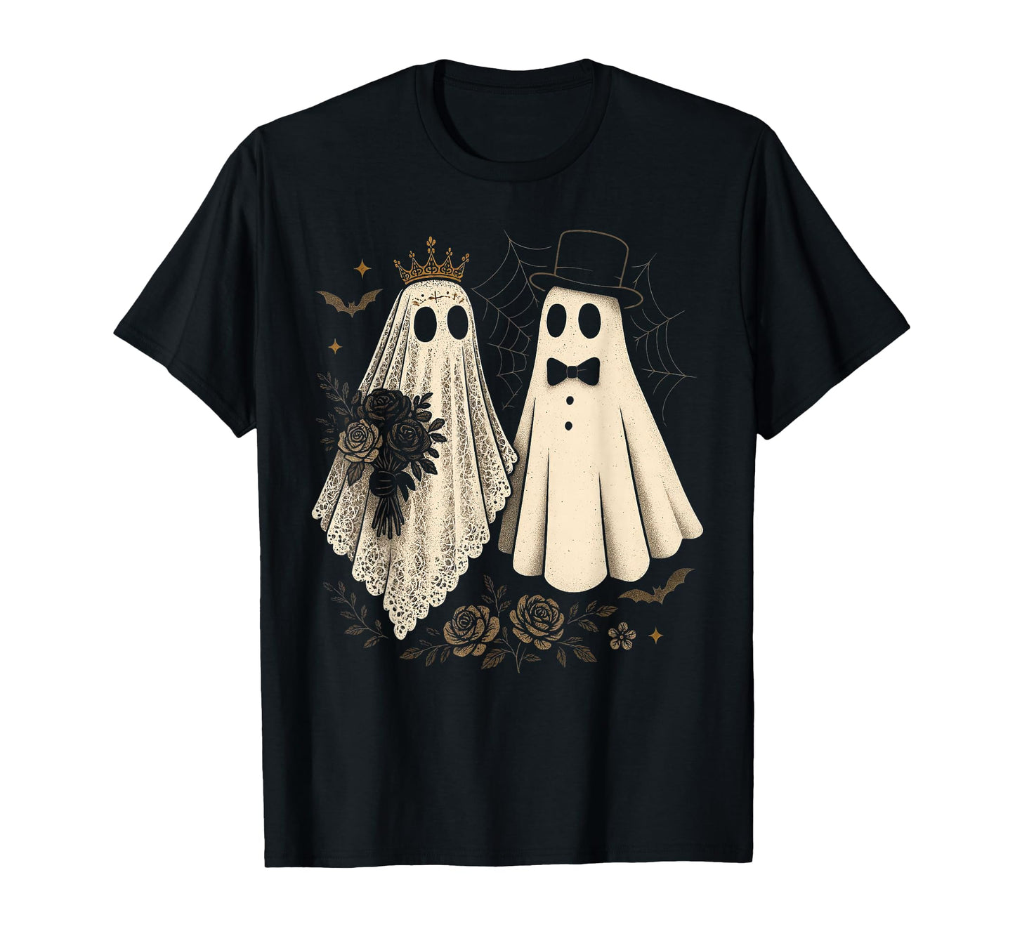 Spooky Ghost Bride and Groom Halloween Wedding Gothic Bride T-Shirt