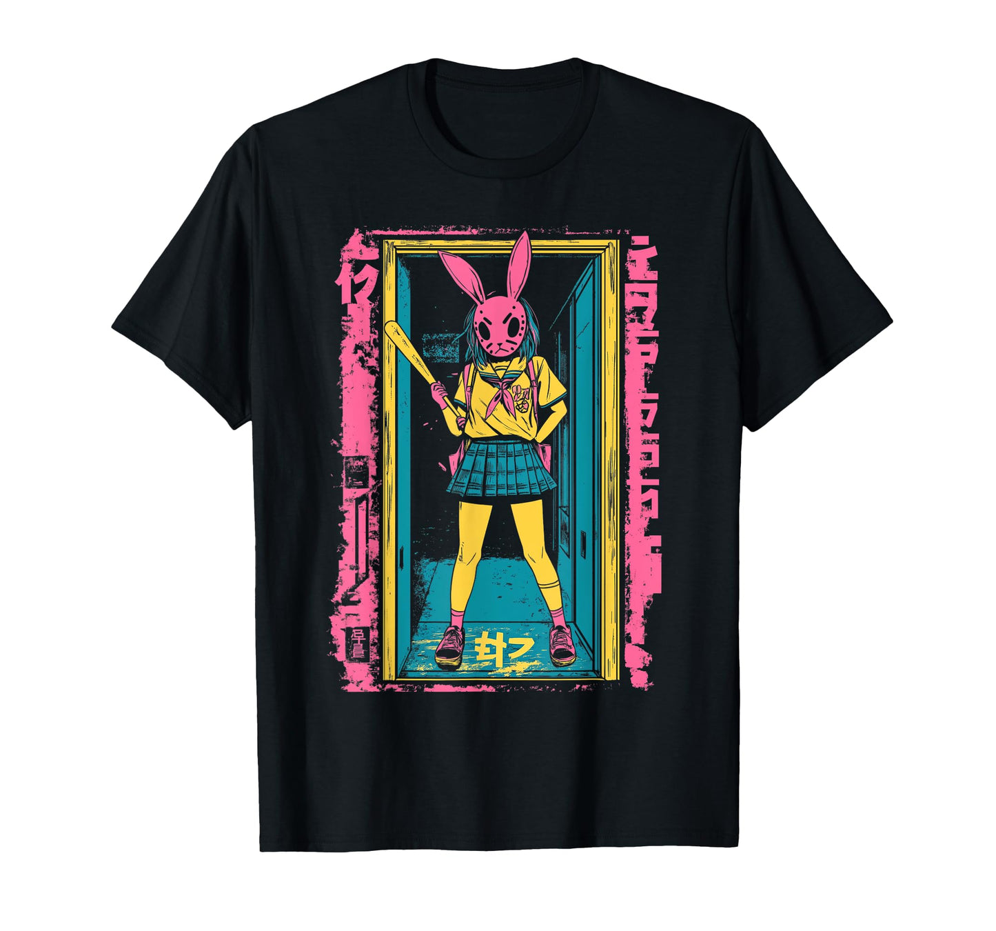 Creepy Girl Bunny Grunge Slasher Pastel Goth Anime Horror T-Shirt