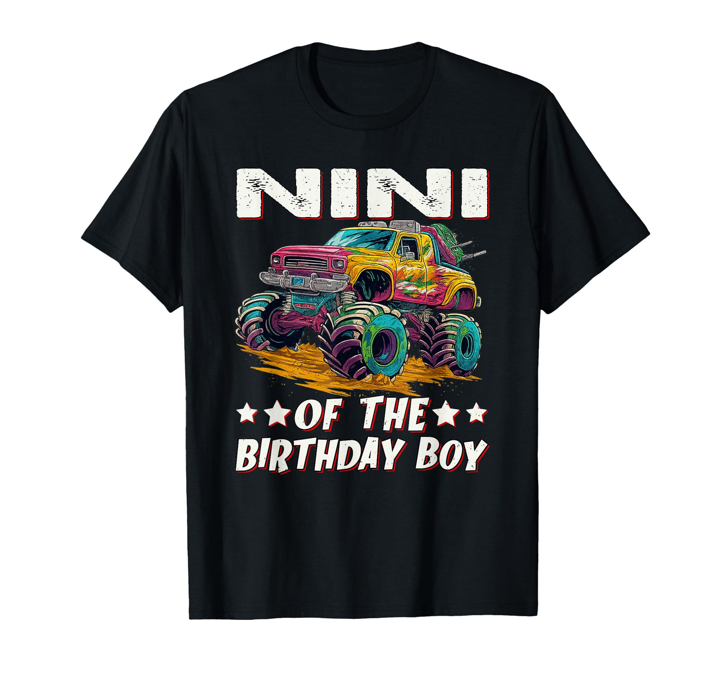 Nini of The Birthday Boy Monster Truck Birthday T-Shirt