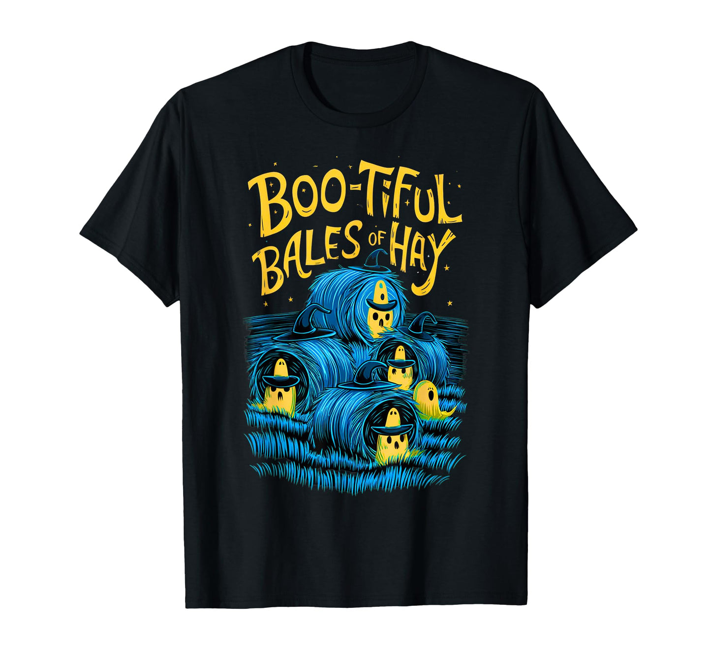 Funny Farmer Costume Halloween Spooky Zombie Bales of Hay T-Shirt