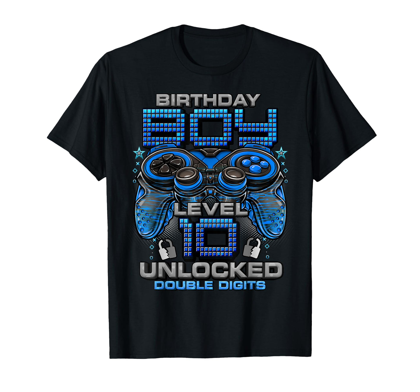 Level 10 Unlocked Awesome Since 2015 10th Birthday Gaming T-Shirt