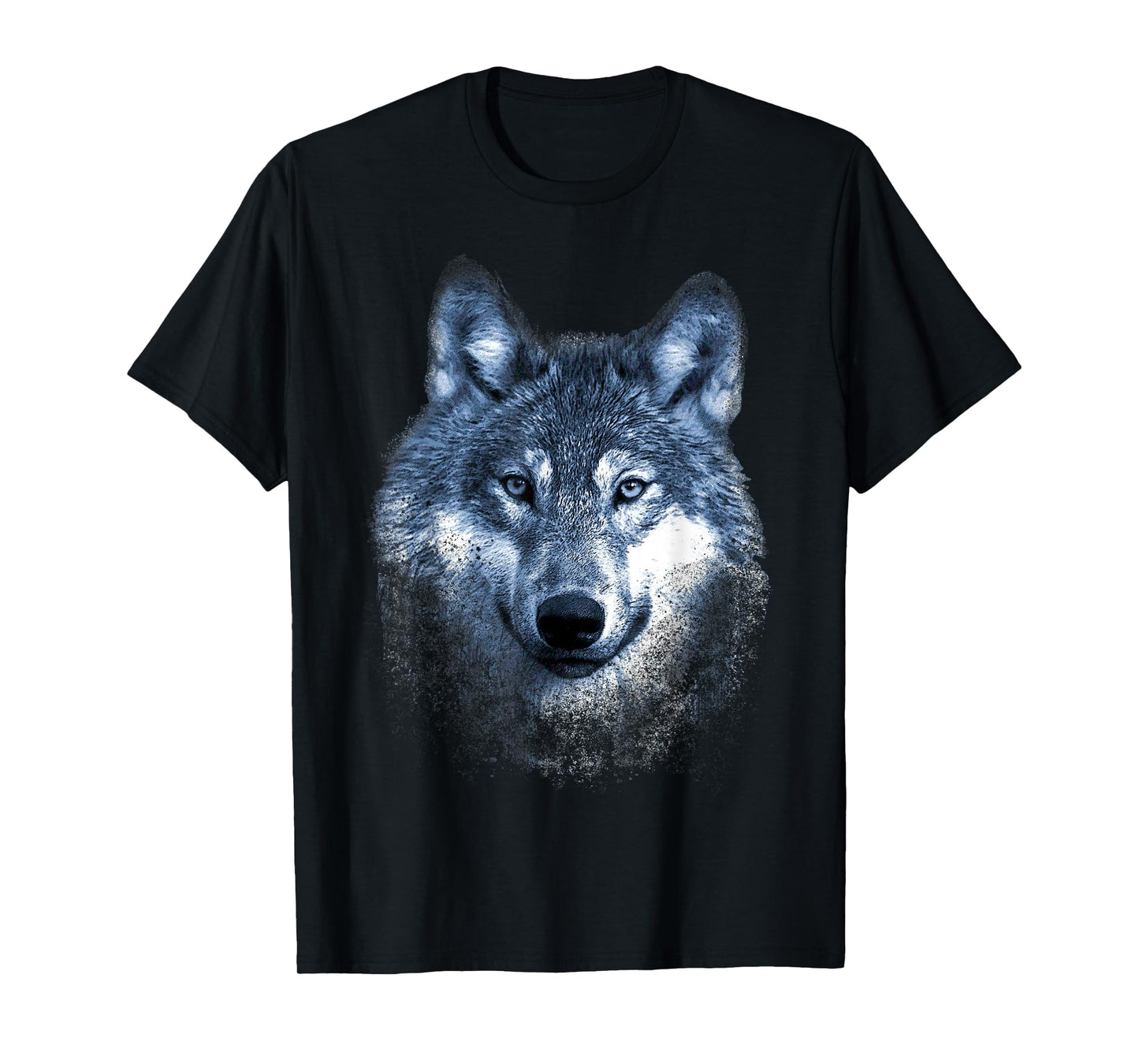 Timber Wolf Face Portrait Distressed Graphic Art Design T-Shirt