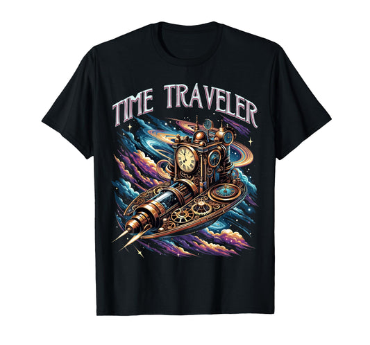 Time Travel Ship Funny Time Traveler Future Space Travel T-Shirt